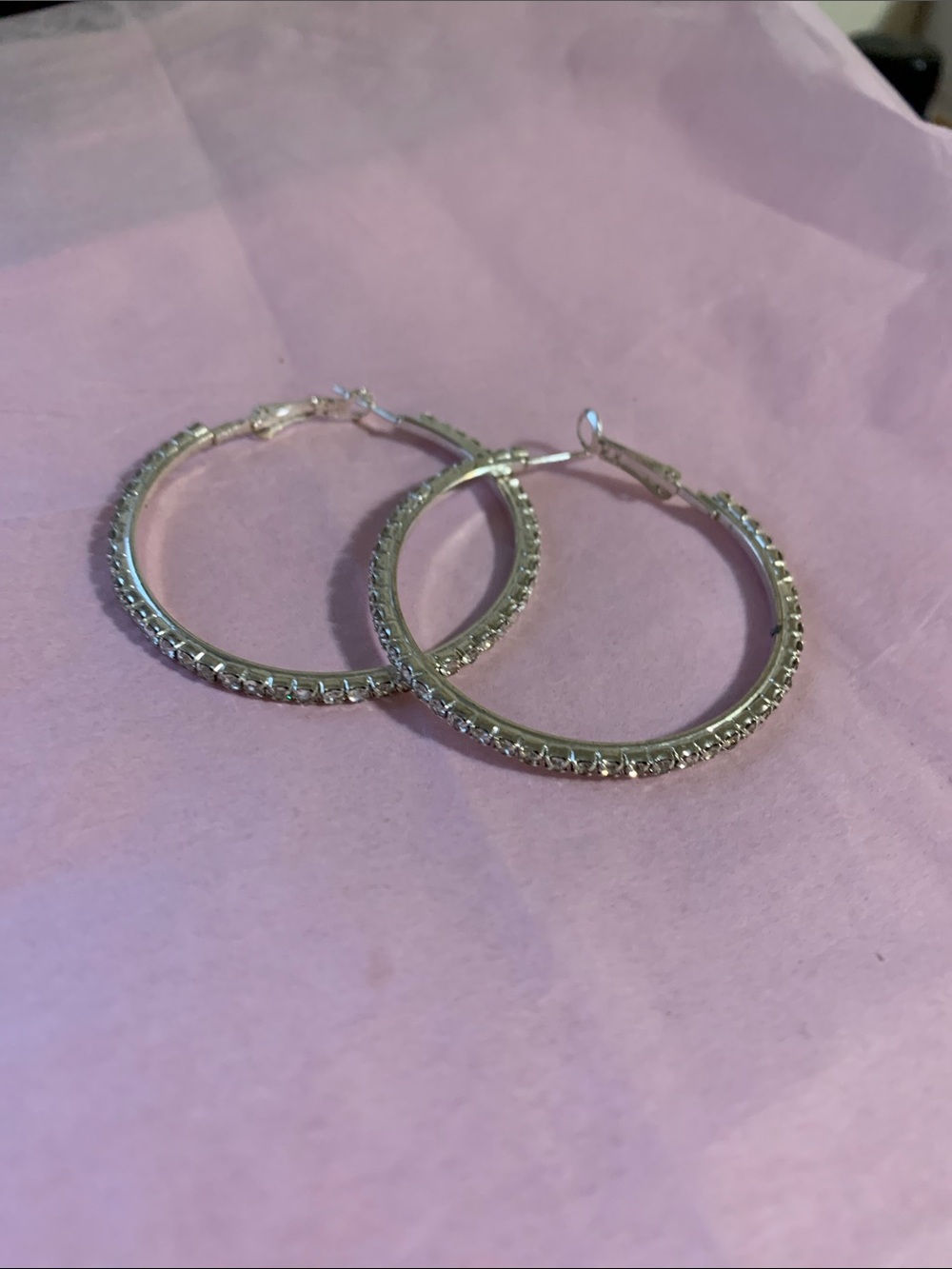 Silver Textured Hoop Earrings - Classic Women's Jewelry